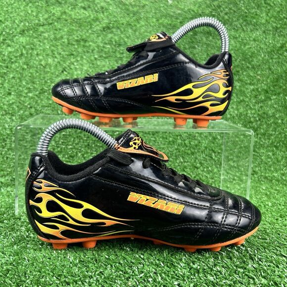Vizari Blaze FG Soccer Cleats Youth 11.5C Black Orange Firm Ground Shoes Flames - Picture 12 of 16